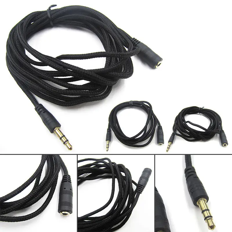 New Arrival 3.5mm Stereo Audio Earphone Extension Cable 3m Ultra Long  Cloth Lanyard Cable for headphone MP3/4