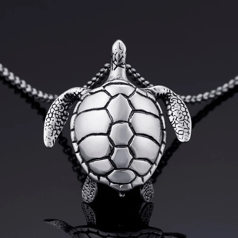 

Free shipping New casting Stainless Steel Baby turtle turtle pendant necklace cool gifts for men booys