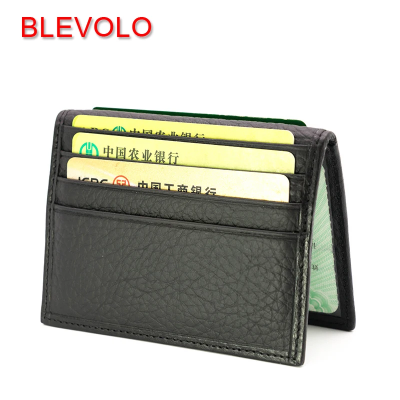 

BLEVOLO Men Women Card Holder Genuine Leather Card Package Thin Driving Document Bag Multi-Card Bit ID Holders Cover Case Wallet