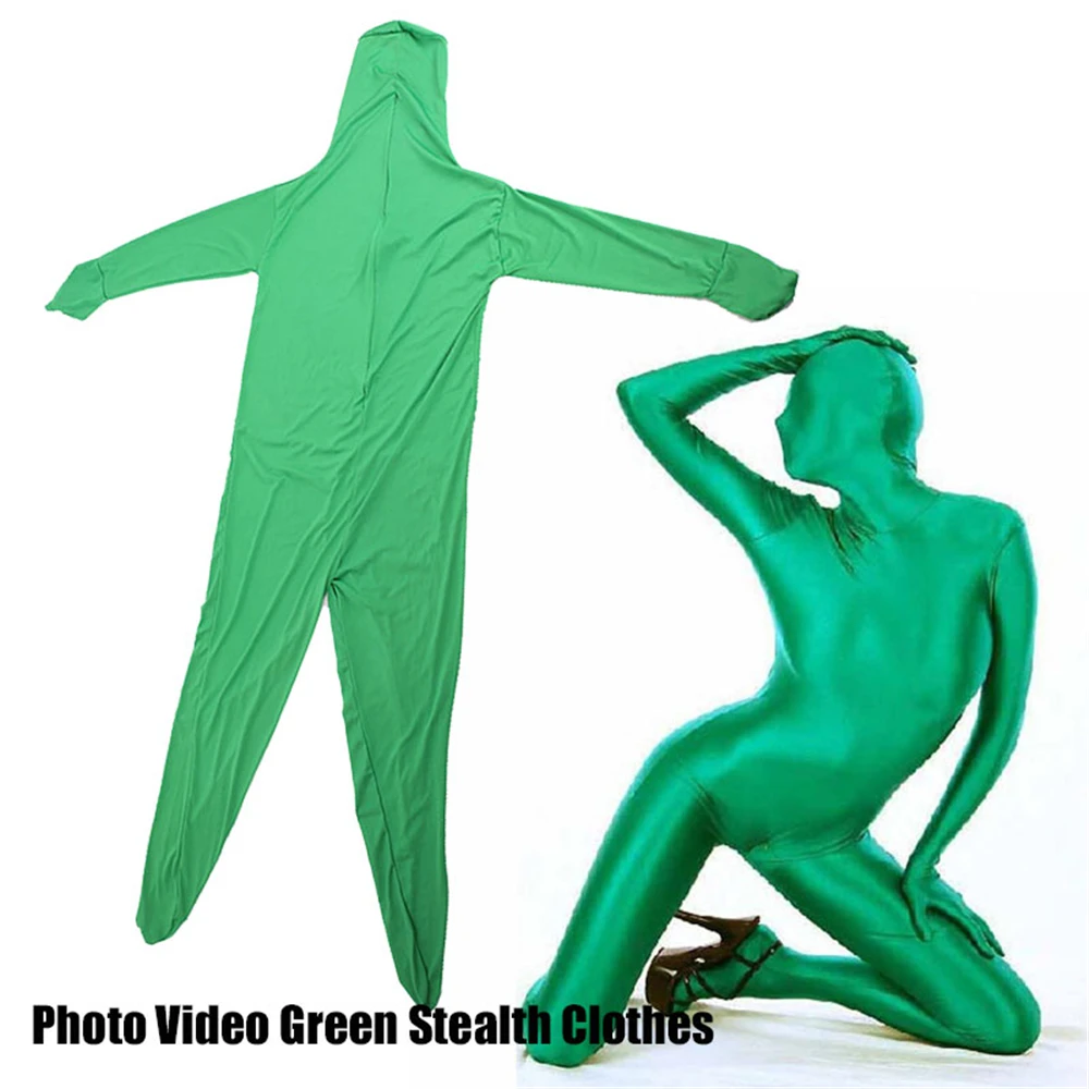 

Invisible Effect Skin Suit Body Costume Party Stretchy Comfortable Adult Chroma Key Halloween Green Screen Suit Tight Suit
