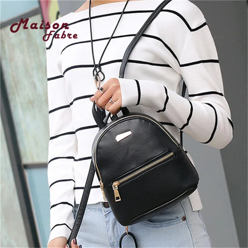 

2019 HOT Women Leather Backpack School Rucksack College Shoulder Solid Fashion Ladies Satchel Travel Bag Mochila Feminina