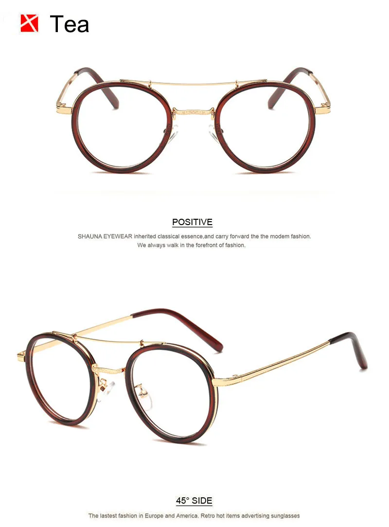 SHAUNA Ретро дул мосты женские круглые леопардовые очки оправа винтажные мужские прозрачные линзы очки