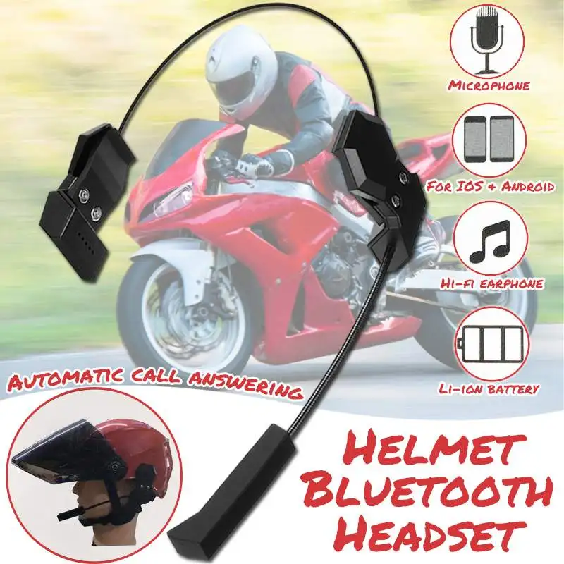 

2019 New Motor Wireless bluetooths Headset Motorcycle Helmet Earphone Headphone Speaker Handsfree Anti-interference For MP3 MP4