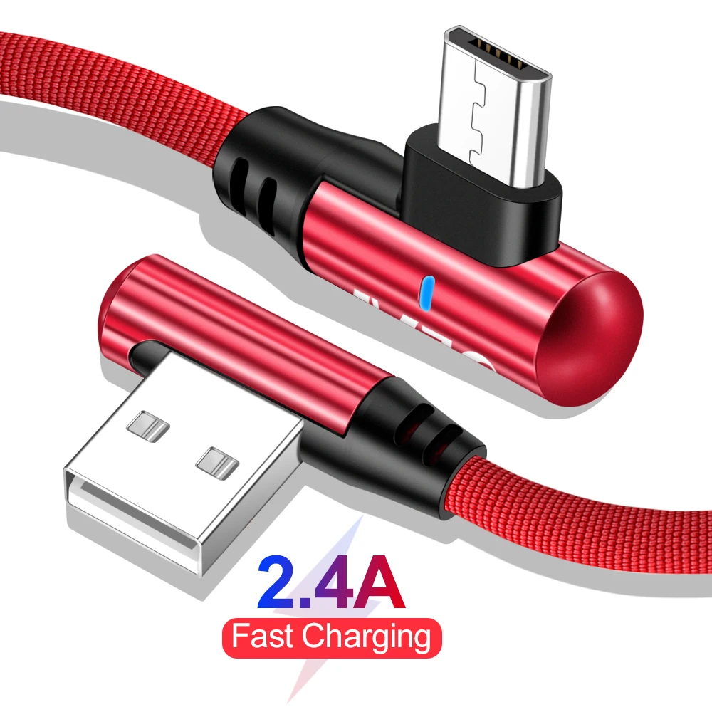 Олаф 90 градусов Micro USB кабель 2.4A Быстрая зарядка кабель для samsung S7 Xiaomi Redmi Note 7 5Pro 4X Android Microusb телефонные кабели