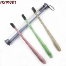 Зубная щетка forpretty Escova De Dente Кемпинг экологичный бамбук Natiral уголь тандеборстель зубные Пинцет мягкий с трубкой#157