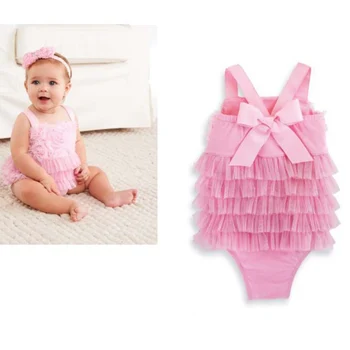 

Pink Lace Petti Rompers Headband Summer Baby Girl Clothes Infant Clothing Bebek Giyim Vetement Bebe Fille Roupa Infantil Menina