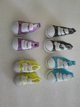 

5cm 1 Pair Fashion 5 double delivery Canvas Shoes Sneackers For BJD Doll Mini Toy for Doll Shoes for Russian Doll Accessories