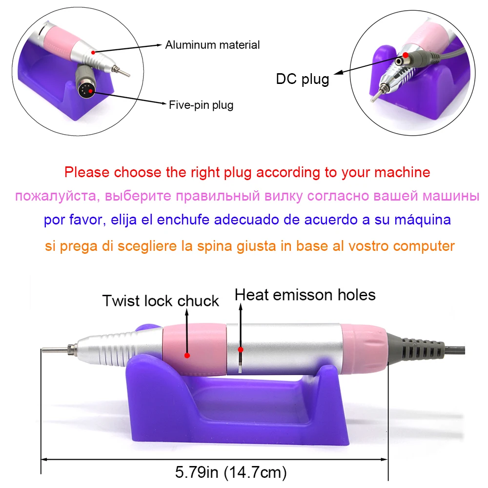 Профессиональная электрическая машинка для ногтей дрель ручка Файл польский растереть машина наконечник для маникюра и педикюра, инструмент, аксессуары для украшения ногтей