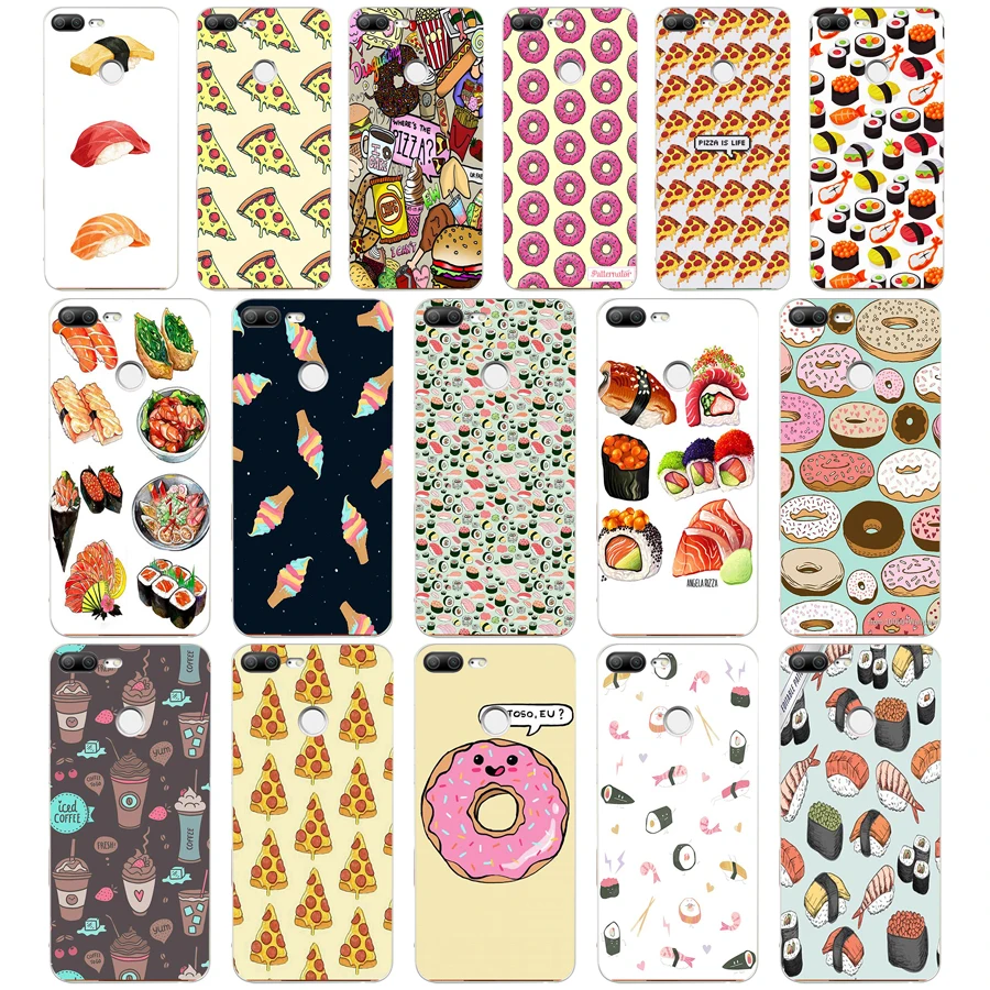 

230 Pizza Donuts Sushi Hotdog Ice Cream French bulldog Soft Silicone Tpu Cover phone Case for huawei Honor 9 Lite 10 p 9 10 lite