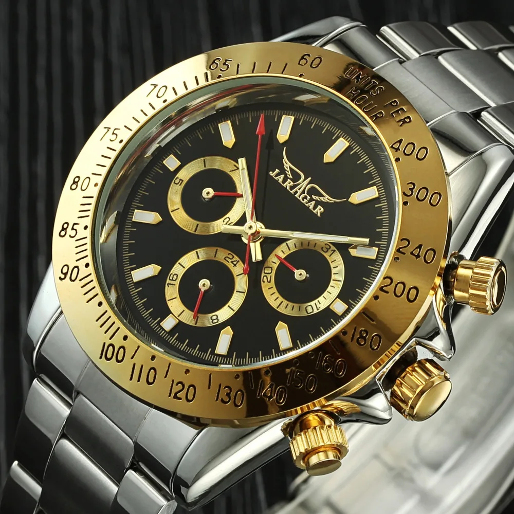 

Mens Watches Top Brand Luxury Automatic Mechanical Watch Man Clock Auto Date Golden Case Wristwatch Self-Wind relogio masculino