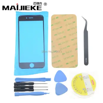 

AAA+ Black Front Screen Outer Glass Lens Replacement for iPhone 7 5 5s 6 6s 6plus Repair Kits+Adhesive tape+1 Pair Tweezers