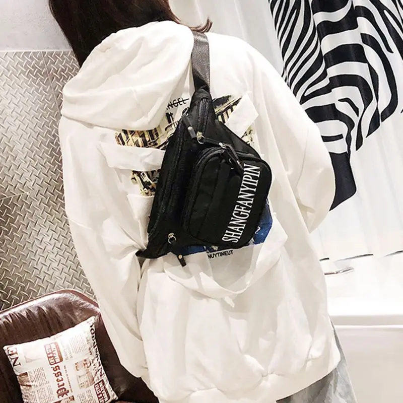 Женский поясной чехол для телефона нейлоновый с буквенным принтом нагрудный ремень поясная сумка на плечо дорожный кошелек