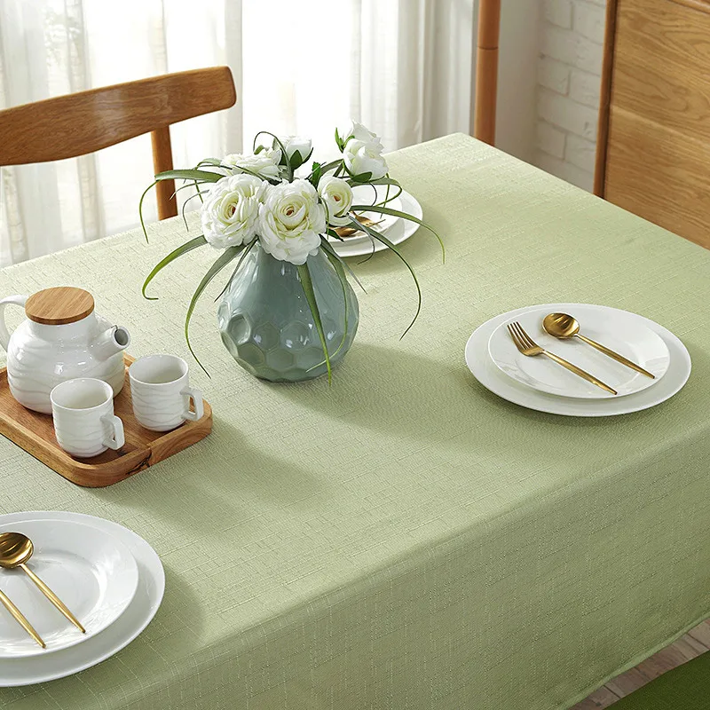 Скатерть из хлопка и льна, художественная, одноцветная, в китайском стиле, журнальный столик для гостиной, круглый стол, Западная скатерть - Цвет: light green
