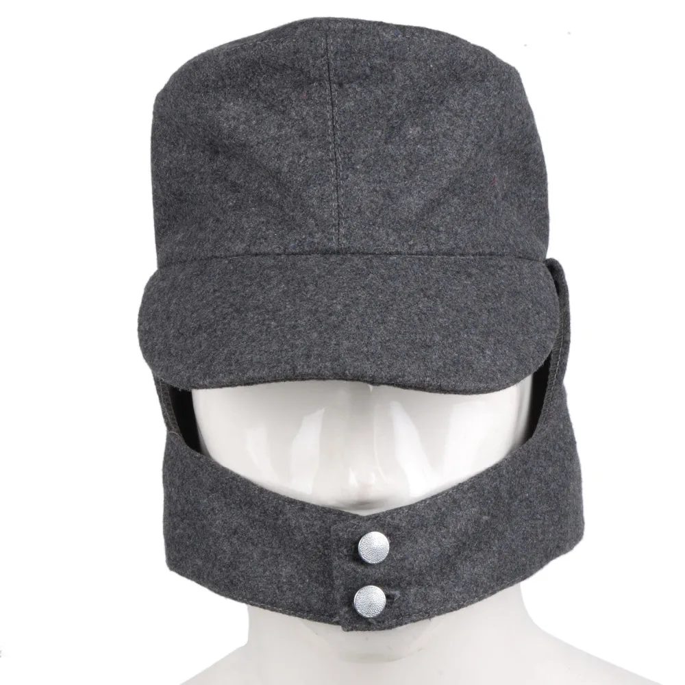 Серая шерстяная кепка в армейском стиле|wwii german army|m43 field capm43 cap |