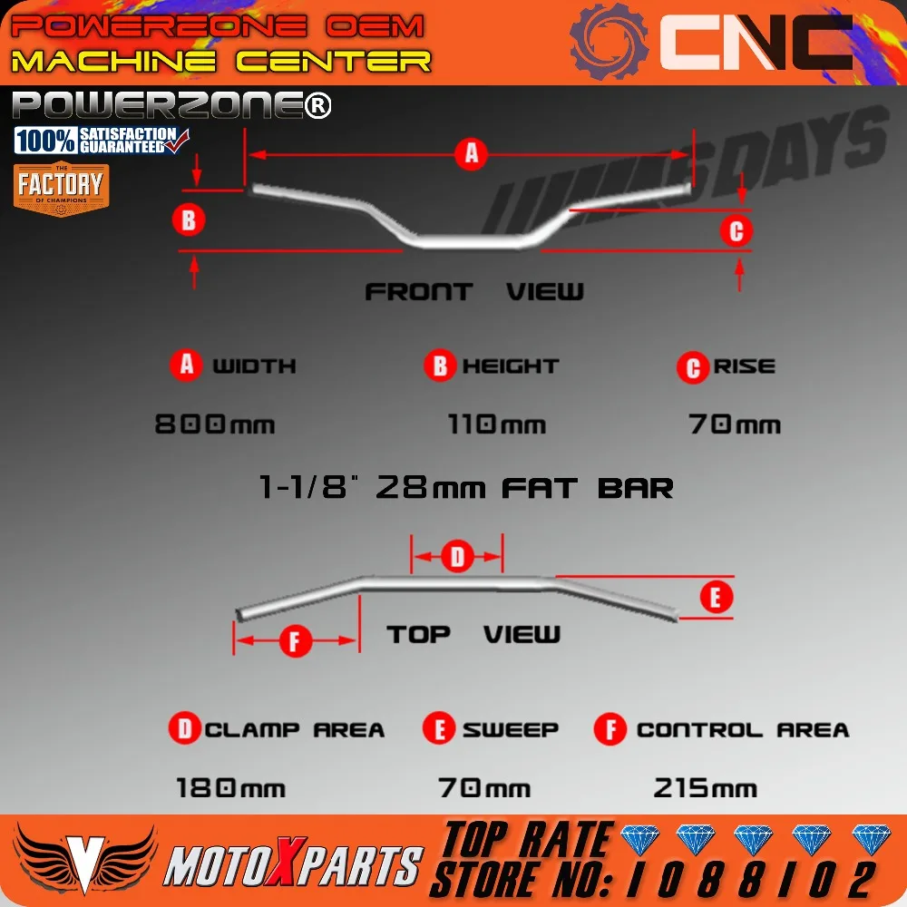 Руль SIXDAYS для мотоцикла 1 1/8 &quot мотокросса KTM SX SXF EXC XCW EXCF Freeride Enduro CRF YZF WRF KXF|handlebars fat