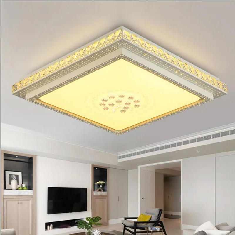 

Living Room Lamp Rectangular Crystal Light Atmospheric LED Ceiling Light Modern Simple Dining Room Light Bedroom Lighting lamps