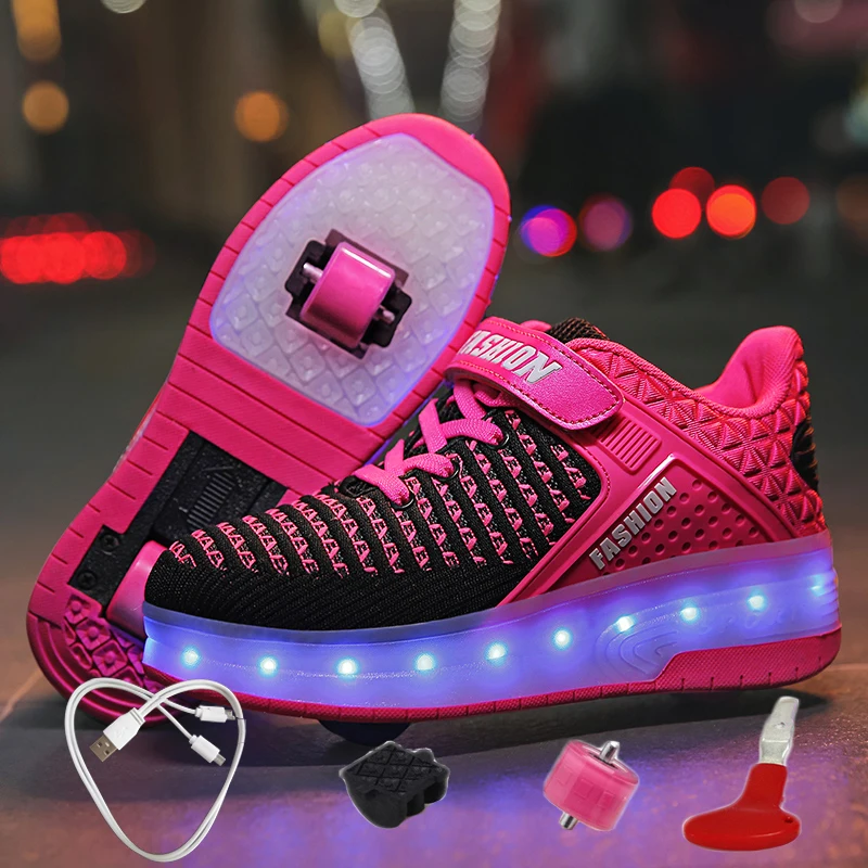 USB شحن الأطفال الأسطوانة تزلج حذاء كاجوال بنين فتاة التلقائي جازي LED مضاءة وامض الاطفال متوهجة رياضية مع عجلات USB شحن الأطفال الأسطوانة تزلج حذاء كاجوال بنين فتاة التلقائي جازي LED مضاءة وامض الاطفال متوهجة رياضية مع عجلات