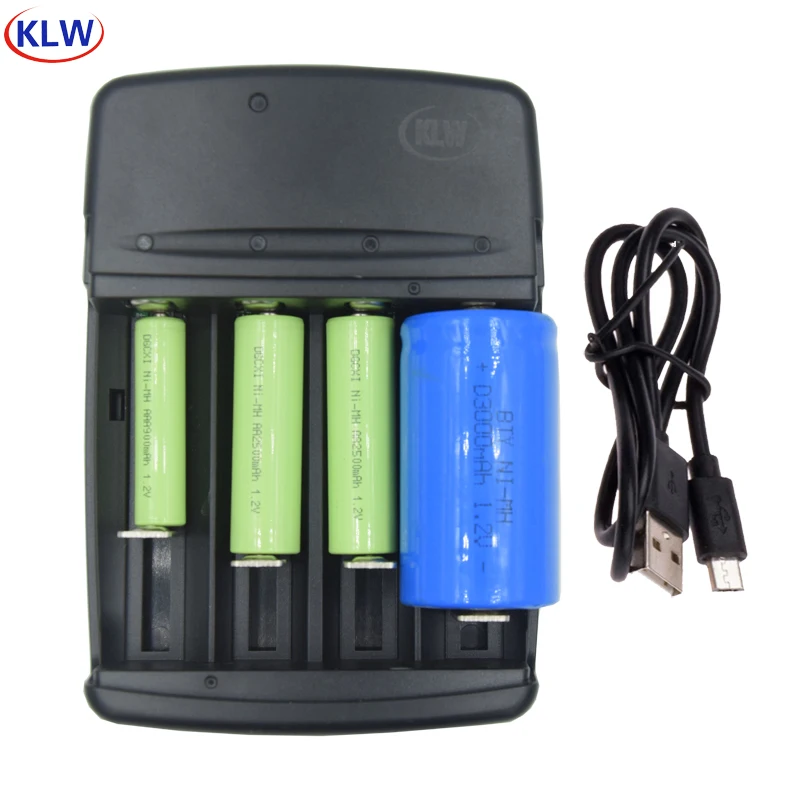 Rechargeable Universal Battery Charger AA//AAA USB Plug Intelligent 4 Slots