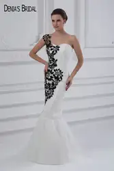 2017 платье с силуэтом "Русалка" Свадебные платья с аппликацией одно плечо возлюбленная декольте на молнии с коротким шлейфом длиной до пола