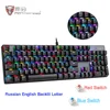 Best Offers Motospeed CK104 Gaming Mechanical Keyboard Russian English Red Switch Blue Metal Wired JaVNbJ1N
