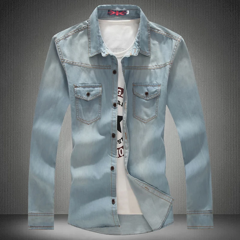 2016 New Arrival Brand Men Shirt Casual mens Fashion Denim Shirts with Long Sleeve Men s