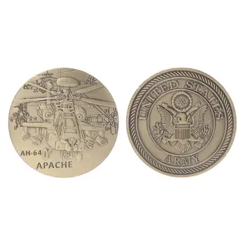

Airplane Commemorative Coin Collection Plane AH-64 Helicopter Home Decoration Exquisite Charms Souvenir Gifts Art Crafts Ornamen