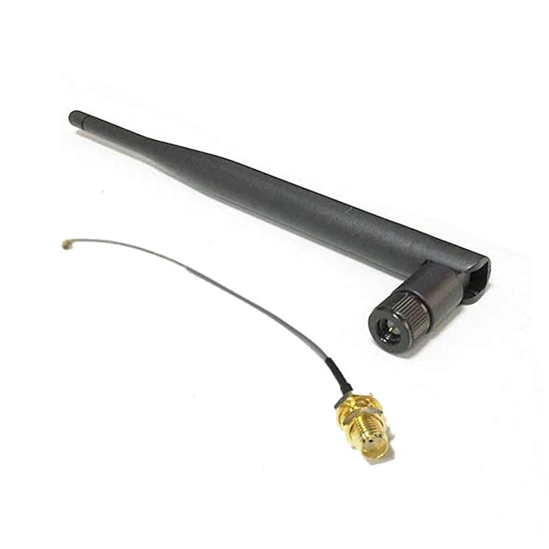 WIFI Antenna 2.4 GHz 6dBi SMA Male Wireless WLAN Black aerial+ IPX / u.fl To SMA Female Pigtail Cable 15cm