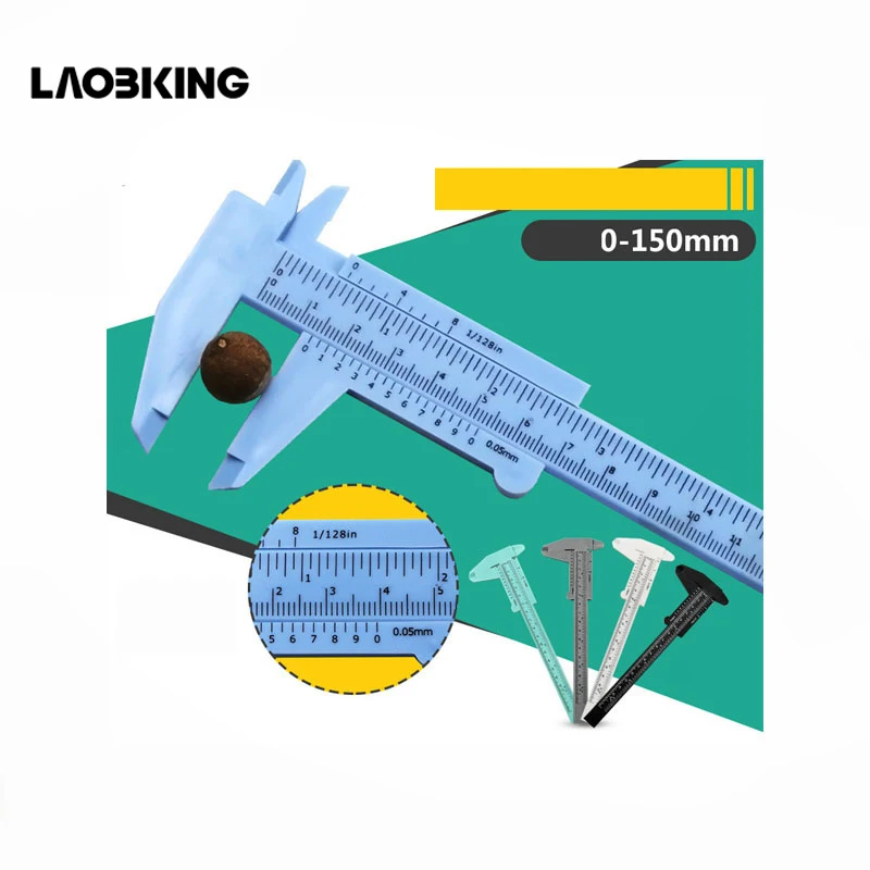 

150mm Caliper Plastic Measuring Tool Portable Vernier Caliper Gauge Micrometer Eyebrow Ruler For Home School