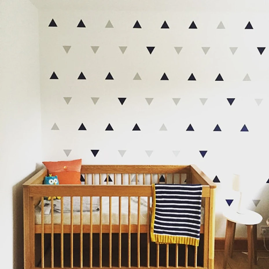 80 قطعة/المجموعة هندسية مثلث الفينيل صور مطبوعة للحوائط DIY ملصقات جدار القابل للإزالة جدار الفن ملصقات للأطفال غرفة نوم ديكور المنزل