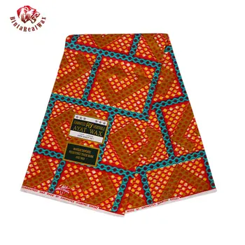 

2019 Ankara African Polyester Wax Prints Fabric new bintarealwaxWax High Quality 6 yards African Fabric for Party Dress pl445