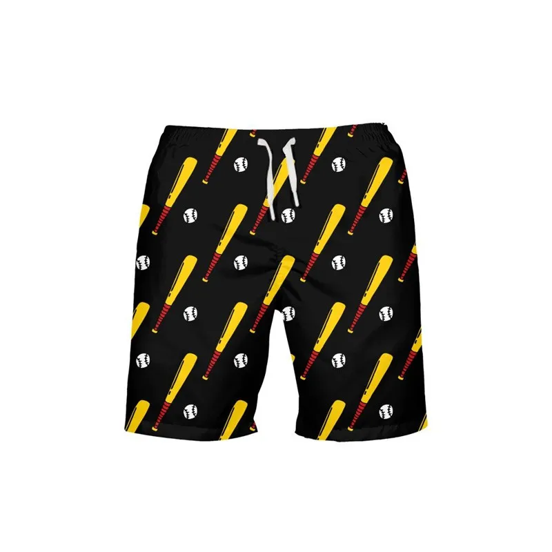 

2019 Men Sports Short Ball Print Loose Swimming Trunks Drawstring Swimsuit Beach Shorts Breathable Boxer Brie Swimwear Plus Size