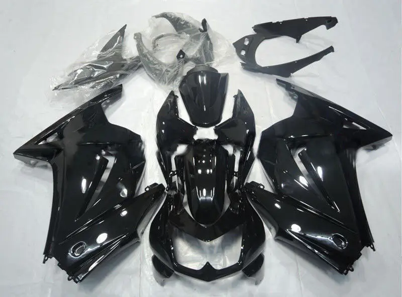 

Fast Shipping ABS US Injection Plastic Gloss Black Plastics Fairing For EX250R Kawasaki Ninja250 2008-2012 2009 2010 2011 Glossy