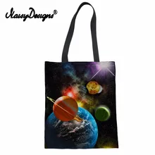 Бесшумный дизайн Женская Студенческая хлопковая льняная модная сумка через плечо с принтом неба сумка Эко Шоппинг большая емкость Холщовая Сумка для путешествий