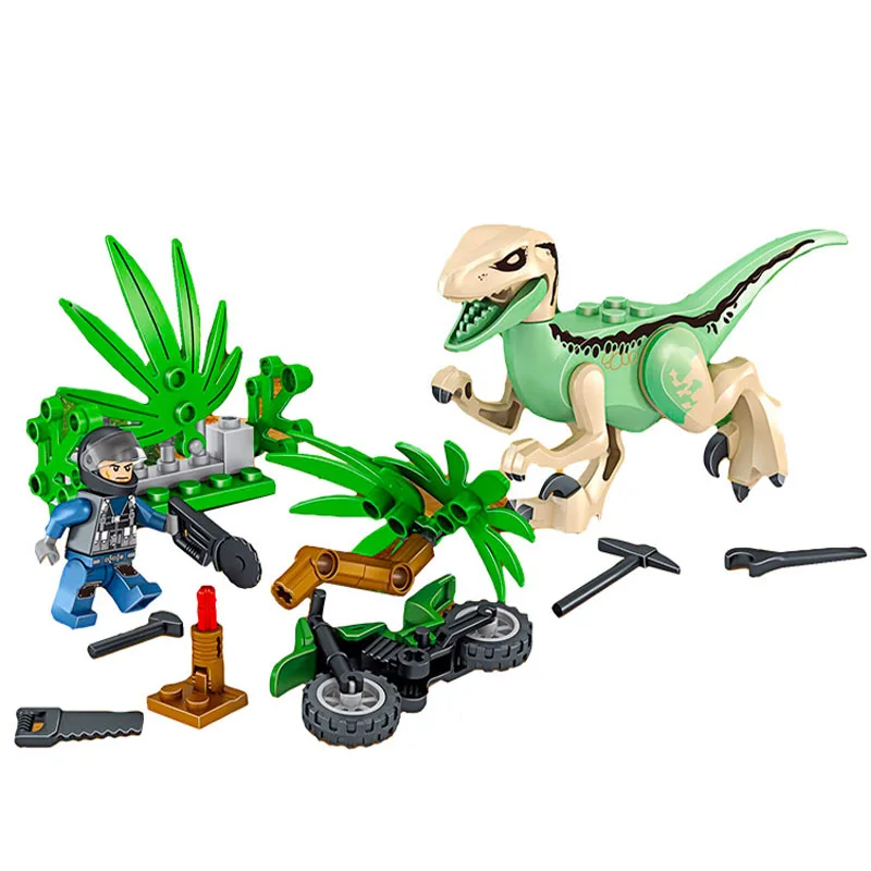 Jurassic World 2 Brutal Raptor Building Blocks Model  Dinosaur Figures Bricks Toys For Children Compatible with Legoing