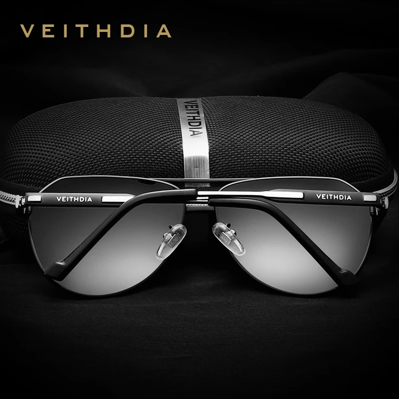 Goedkoop VEITHDIA Brand Designer mannen Zonnebril Gepolariseerde Spiegel Lens Grote Oversize Eyewear Accessoires Zonnebril Voor Mannen Vrouwen 3562