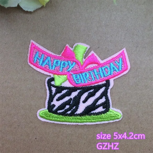 Happy Birthday patches 10 pcs 1st 2nd birthday embroidered Iron On