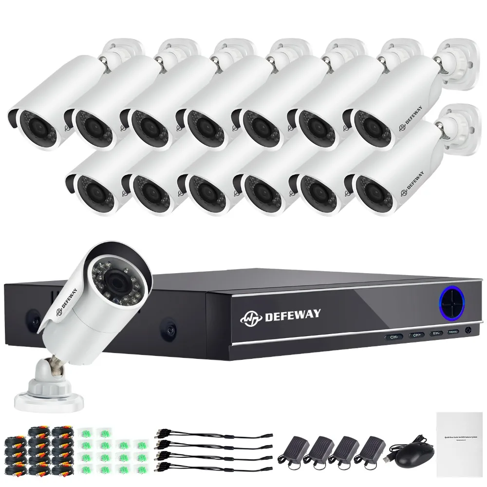 Камера видеонаблюдения DEFEWAY камера безопасности HD 1080P 16 каналов DVR 14 шт. 2 МП