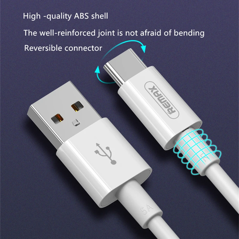 Remax Super Charging 5A usb type C кабель для huawei mate 20 Pro Honor 10 совместимый 2.1A Зарядка для samsung S9 S8 Xiaomi