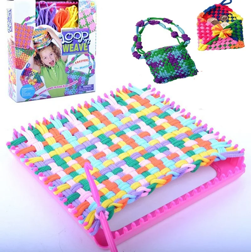 

Children rainbow elastic band weave for girls toys/Kids DIY rainbow loom with colored rubber bands for craft educational toys