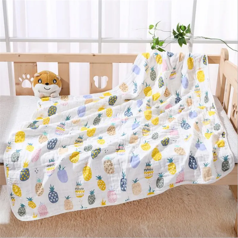 

Newborn Muslin Blanket Infant Bebes 100% Cotton 6 Layers Gauze Bath Towel Baby Swaddle Blankets Hold Wraps 120*120cm