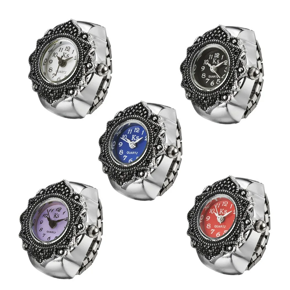 

New Creative Finger Ring Watch for Women Men Girl Quartz Clock Stainless Steel Elastic Hour Ladies Watches Gifts Dropshipping