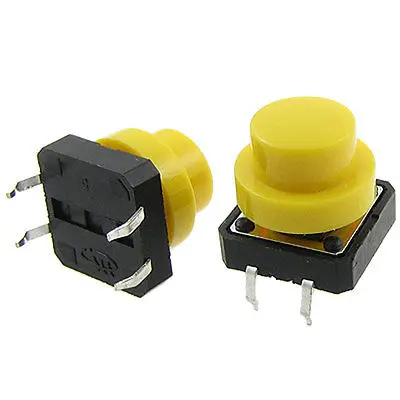 

10 Pcs Momentary Tactile Push Button Switch 4 Pin DIP Through Hole 12x12x12mm