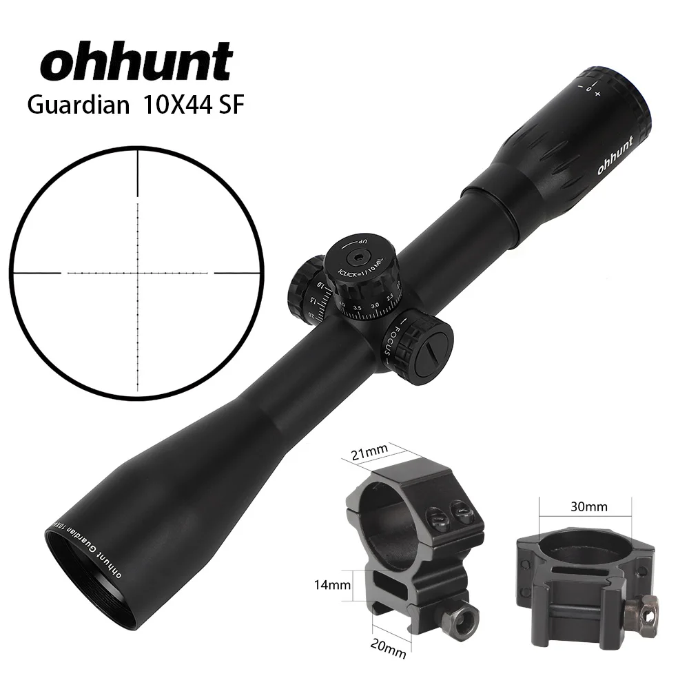 Ohhunt Guardian 10X44 SF охотничий оптический прицел проволока сетка боковая параллакса стрельба прицел для тактической винтовки - Цвет: 30mm-Picatinny-SZK