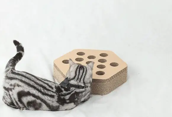 Х 2 шт HEXA форма Кошка Скребок толстый кот Кровать картонная бумага Высокое качество Когтеточка с забавными игрушками