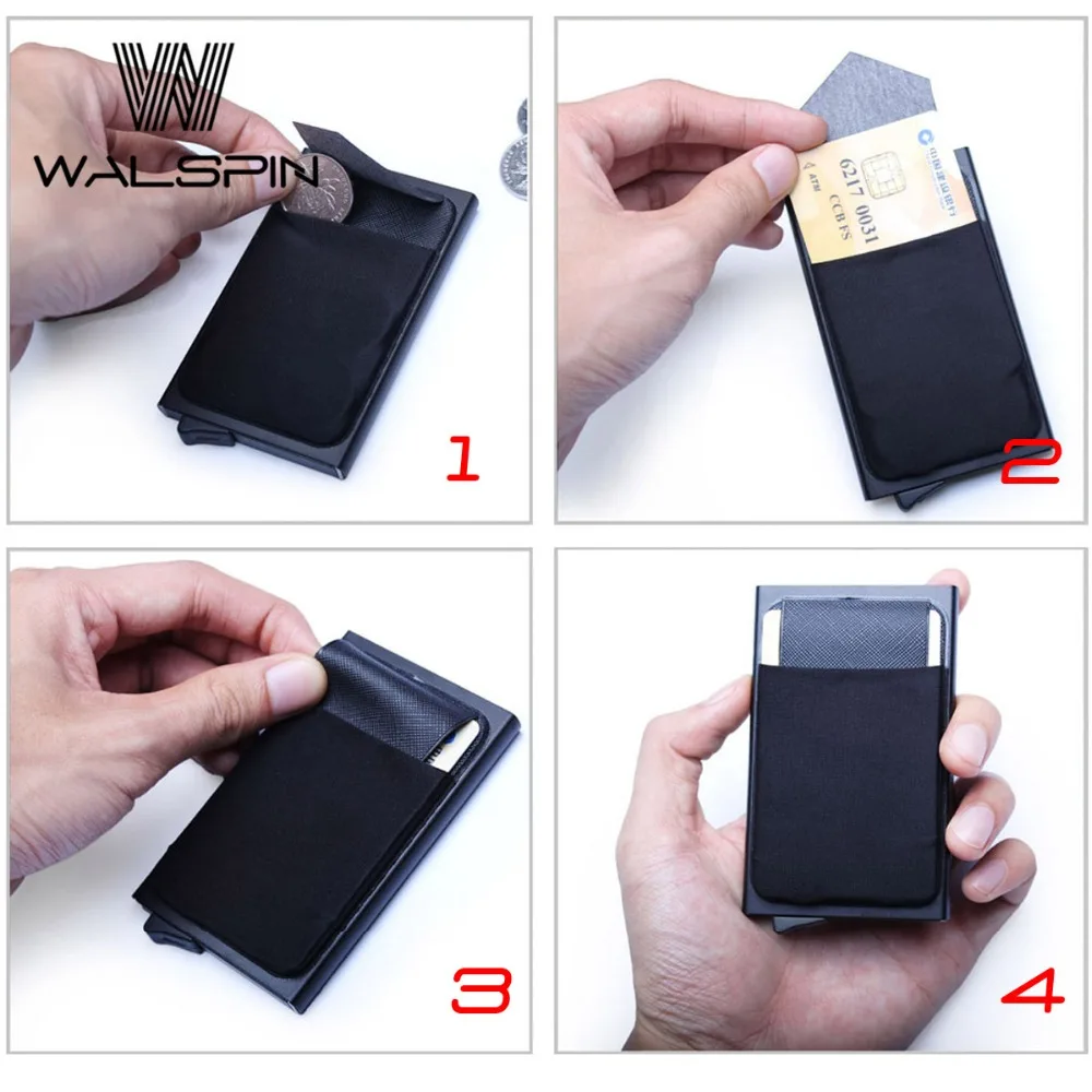 Алюминиевый кошелек с задним карманом держатель для ID карты блокировка RFID