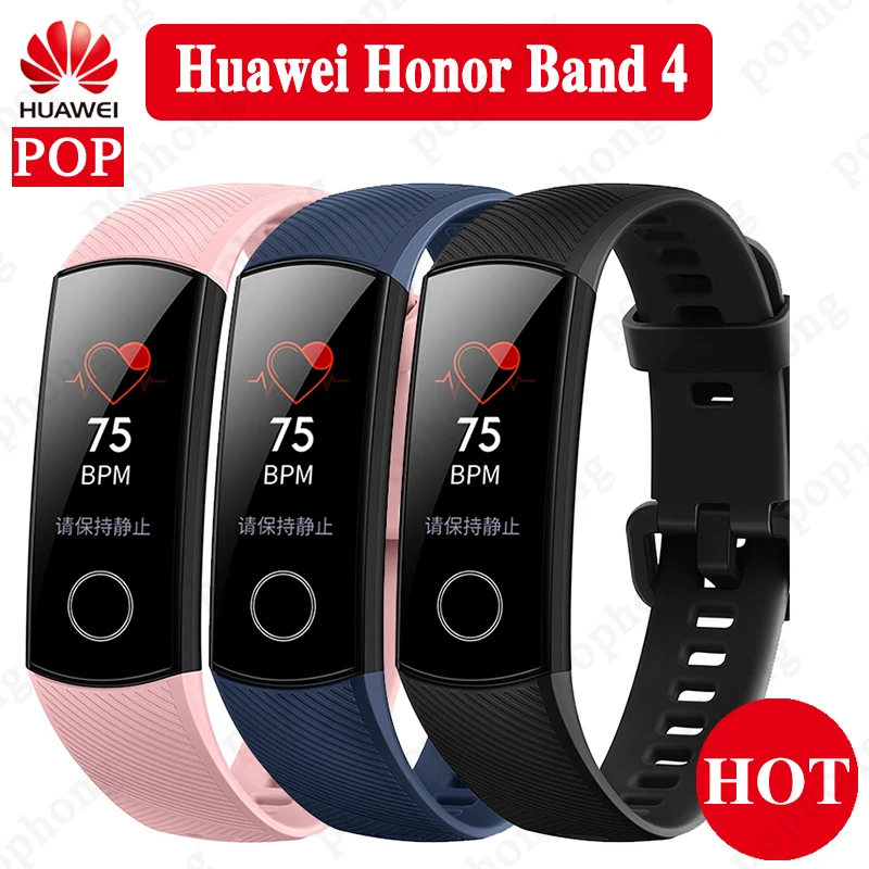 

Original Huawei Honor Band 4 Standard Version Smart Wristband Color Screen Touch Pad Heart Rate Sleep Snap Monitor