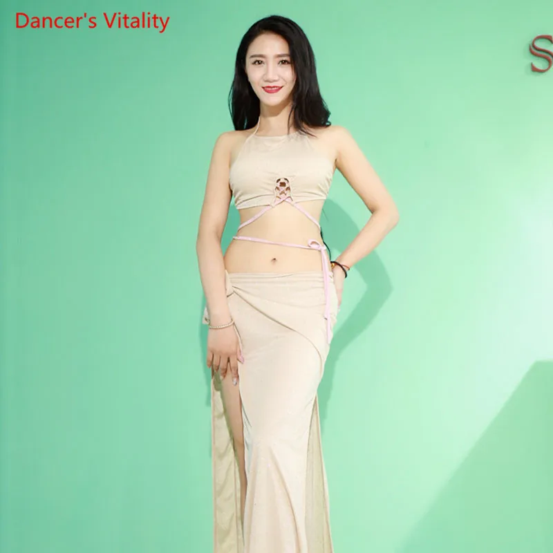 

Adult sleeveless Belly Dance Costume Suit Top+Skirt for Women Oriental Bellydance Belly Dance Clothes Indian Competition Clothes