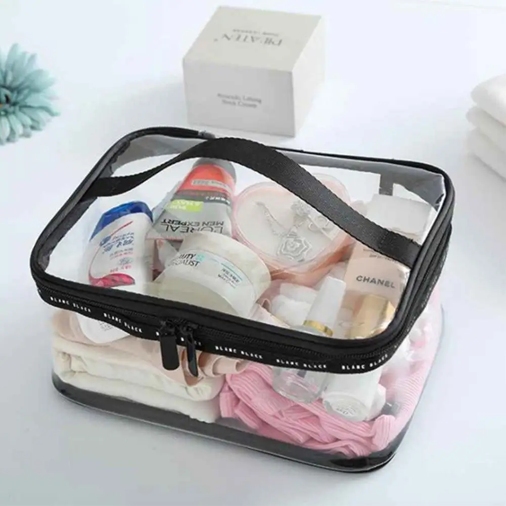 

Waterproof Cosmetic Bag Transparent PVC Bath Women Make Up Case Travel Zipper Makeup Beauty Wash Organizer Toiletry Storage Kit