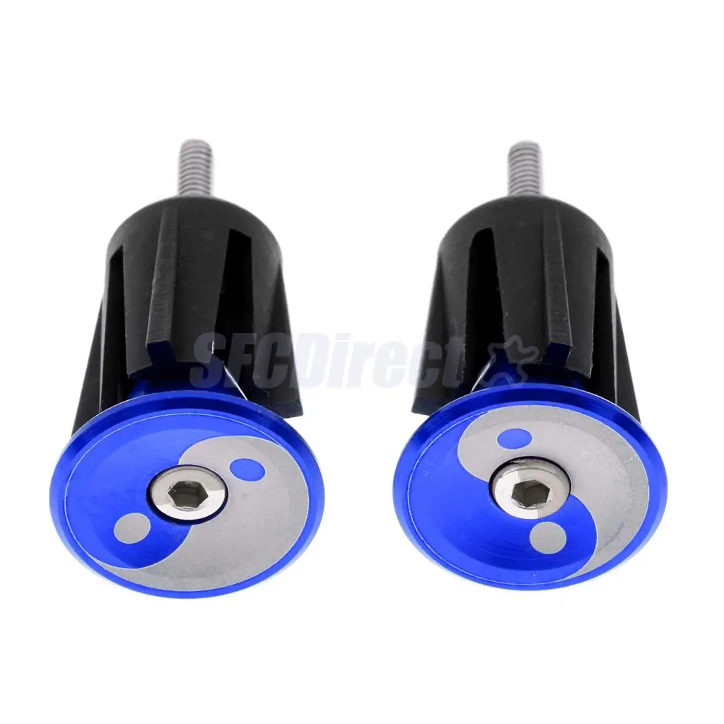 1 Pair Aluminum Alloy Bike Handlebar End Plugs Mountain Road Bicycle Cycling Handle Bar Grips Caps Stoppers 
