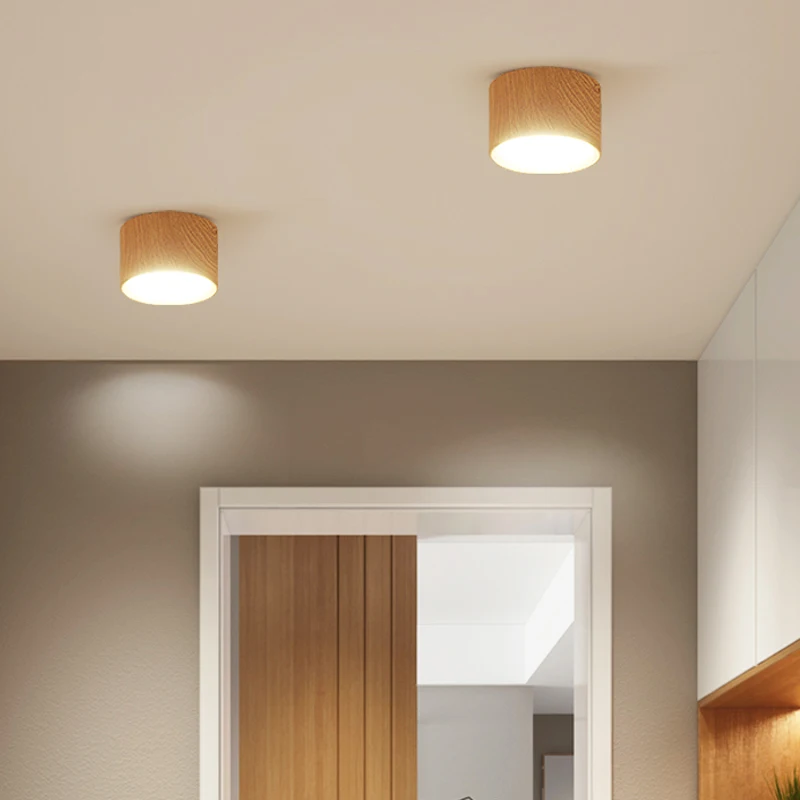 

5W 12W Surface Mounted Downlight led smd5730 220V LED SPOT lighting Led ceiling down wood body Spot light for indoor Foyer